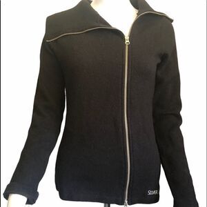 KUHL Prague Wool Asymmetrical Black Full Zip Jacket Size XS